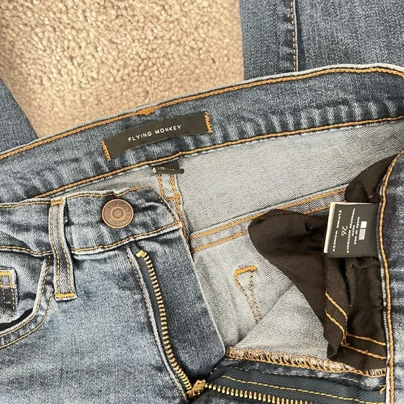 Flying Monkey Skinny Blue Jeans with Natural Fading - Picture 2 of 4